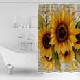 thumbnail image 2 of Shower Curtain, Watercolor Sunflower Leaves Waterproof Shower Curtain Set with Hooks for Bathroom Showers,Stalls and Bathtubs,36x72In Vintage Letter, 2 of 9