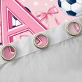 thumbnail image 4 of Manfei Pink 3D ABC Print A Blackout Curtains,Cute Coquette Bow Window Curtains Pack of 2 (38x45 Each), 4 of 6