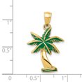 thumbnail image 2 of 14k Yellow Gold Palm Tree Necklace Charm Pendant Seashore, 2 of 6