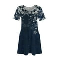 thumbnail image 4 of kytmyeq Women's Fashion Casual Printed With Pockets Bohemian Beach V-Neck Short Sleeve Dresses, 4 of 4