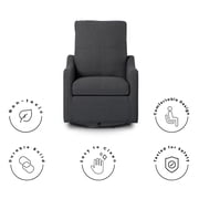 Delta Children Kenwood Slim Nursery Glider Swivel Rocker Chair, Charcoal