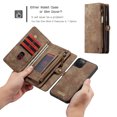 thumbnail image 4 of iPhone 11 Pro Max Case 6.5" 2019, Allytech 2 in 1 Magnetic Detachable TPU Back Cover Folio Flip Shell Stand Zipper Wallet Purse w/ Cards Holder Shockproof Case for Apple iPhone 11 Pro Max,Brown, 4 of 9