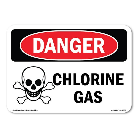 OSHA Danger Sign - Chlorine Gas | Decal | Protect Your Business, Construction Site, Warehouse & Shop Area |  Made in The USA