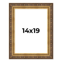 14x19 Frame Vintage Gold Solid Wood Picture Frame | 2.5 Inch Moulding Width | Ornate Bronze Museo
