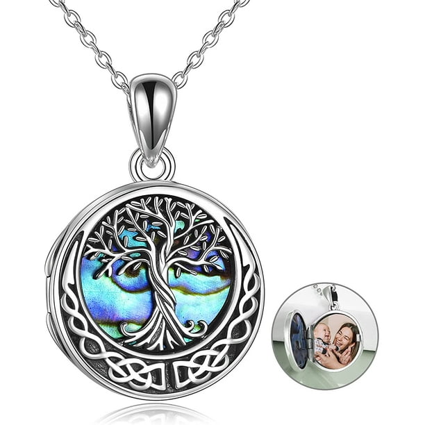 Tree of Life Locket Necklace Sterling Silver Locket Necklace Holds ...