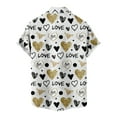 thumbnail image 4 of IROINNID Men's Casual Valentine's Day Short Sleeve Printed Blouse With Pocket, 4 of 6