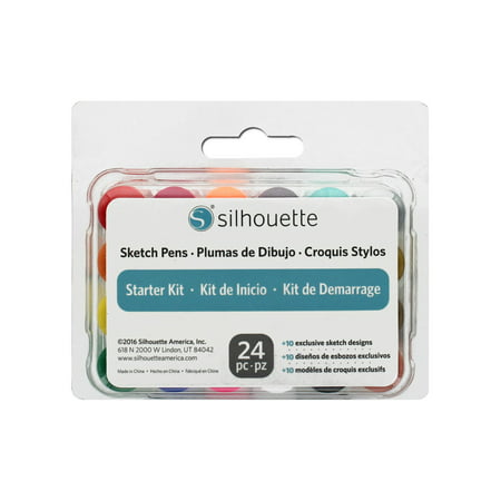 Silhouette Sketch Pen Starter Kit: Fine Point, Assorted Colors, 24