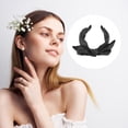 thumbnail image 7 of Unique Bargains 1 Pc Double Layered Bow Knot Headband Hairband for Women Gray 2.6 Inch Wide, 7 of 7
