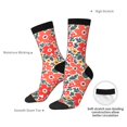 thumbnail image 4 of KLL Small Coral Red Flowers Print Cool Socks Men's Women's Crew Socks Funny Crazy Novelty Stockings, 4 of 6