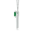 thumbnail image 2 of ANGARA Natural Emerald and Diamond Triangular Taurus Pendant in 14K White Gold for Women (Size-5mm) | May Birthstone, Birthday, Anniversary, Jewelry Gift for Women | Natural Emerald Necklace, 2 of 8