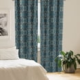 thumbnail image 2 of Ambesonne Chinese Curtains, Oriental Antique Scroll, Pair of 28"x63", Petrol Blue and Cream, 2 of 5