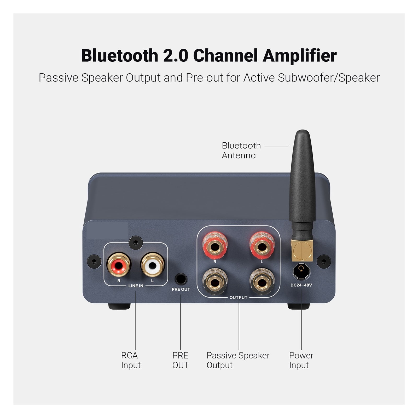 Bluetooth Sound Power Amplifier 300W x2 Mini HiFi Stereo Class D Amp Bass Treble for Home Theater ,Bass & Treble Control