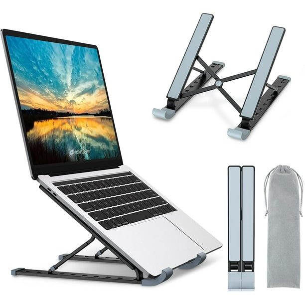 Support Ordinateur Portable, Support PC Portable Ventilé, Laptop Stand  Réglable Ergonomique Léger Table de Lit Pliable pour MacBook Air Pro, PC,  iPad