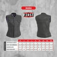 thumbnail image 3 of First Mfg Co - Jessica - Women's Motorcycle Biker Riding Black Purple Leather Vest - Medium, 3 of 3