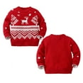 thumbnail image 4 of Fall Winter Baby Girls Boys Knit Sweater Christmas Outifts Deer Tree Pattern Knitted Sweaters Screw Neck Pullover Clothes,1-6T, 4 of 12