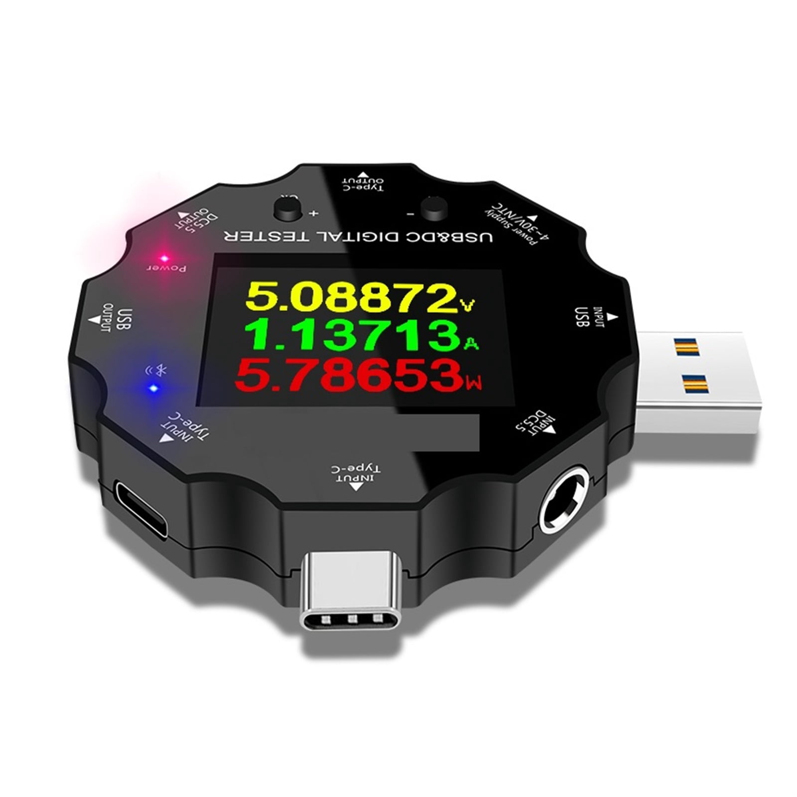DC5.5 For APP 18 In 1 USB 3.0 Tester Dc Digital Voltmeter Power Bank Charger Voltage Current Ammeter Detector Meter And Kits ,Updated USB Tester
