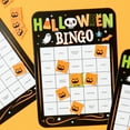 thumbnail image 2 of Big Dot of Happiness Jack-O'-Lantern Halloween - Bingo Cards and Markers - Kids Halloween Party Bingo Game - Set of 18, 2 of 6