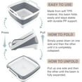 thumbnail image 4 of LQQBOX Collapsible Dish Basin with Drain Plug, Space Saving Outdoor Multiuse Foldable Sink Tub, Dishpan, Kitchen Storage Tray for Camping, Vegetable Washing, RV (Gray), 4 of 7
