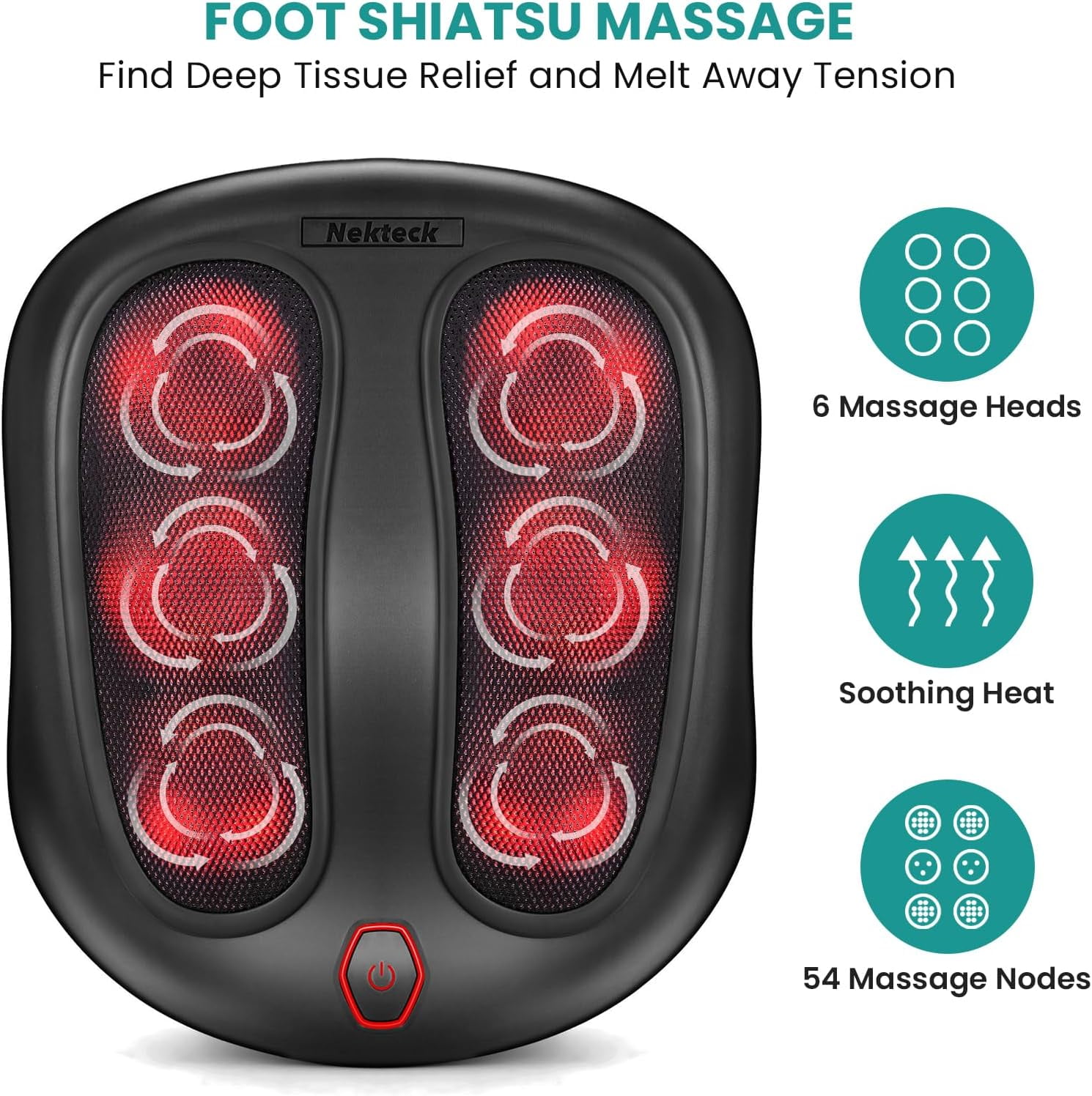 Foot Massager with Heat and Shiatsu Kneading for Pain Relief and Circulation