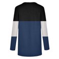 thumbnail image 4 of CEHVOM T-Shirt à Manches Longues pour Femmes, Mode Décontractée, à Empiècements, Col à Revers, Noué, Col en V, 4 of 5