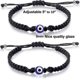 thumbnail image 5 of Summer Love Handmade Black Red String Evil Eye Bracelet Pack Set Amulet Jewelry Nazar For Family Couple Bestfriend Women Men 26-27s, 5 of 5