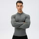 thumbnail image 2 of Sudadera de manga larga con cuello cálido para entrenamiento deportivo, ajustada, elástica y muy elástica, con forro polar, para otoño e invierno para hombre, 2 of 5