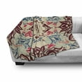 thumbnail image 3 of Flower Soft Flannel Fleece Throw Blanket, Ornate Floral Vivid Traditional Boho Style Pattern, Cozy Plush for Indoor and Outdoor Use, 50" x 70", Maroon Beige Violet Blue, by Ambesonne, 3 of 6