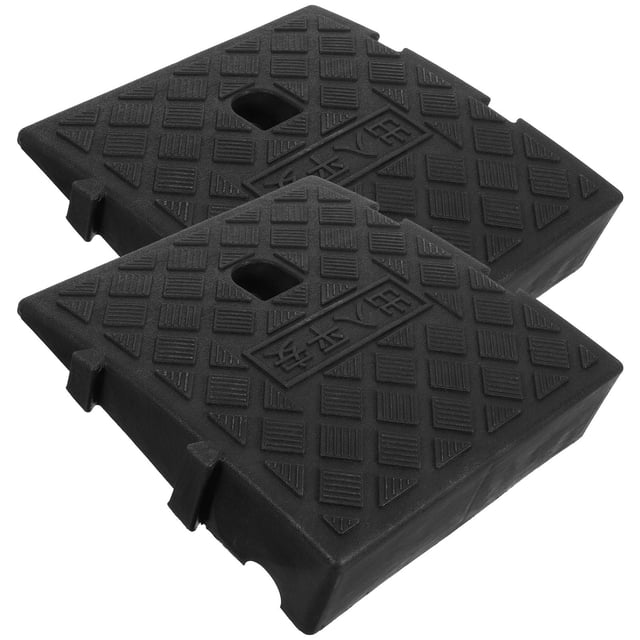 GETAJGHSD 2Pcs Driveway Curb Ramp for Cars and Motorcycles Anti-Slip Plastic Black Triangular Wedge