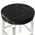 thumbnail image 3 of Balery Black Marble Texture Abstract Velvet Round Bar Chair Cushion Cover Adjustable, Protects From Scratches And Stains, Soft & Washable Ideal For Wooden And Metal Stools - 13 Inch, 3 of 7