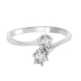 thumbnail image 2 of AoneJewelry Two Stone 0.30 Carat Round Shape Natural Diamond Sparkly Engagement Wedding Ring In 10K Solid Rose Yellow & White Gold For Women (IJI2-I3), 2 of 5