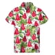 thumbnail image 5 of Camisa hawaiana con estampado de sandía tropical para hombre, camisas hawaianas con estampado de frutas en 3D, blusas de verano con botones y solapa de manga corta, 5 of 5
