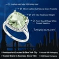 thumbnail image 2 of Gem Stone King 10K White Gold Green Prasiolite and White Created Sapphire Engagement Ring for Women (6.74 Cttw, Cushion Cut 12MM, Size 5 to 9), 2 of 5