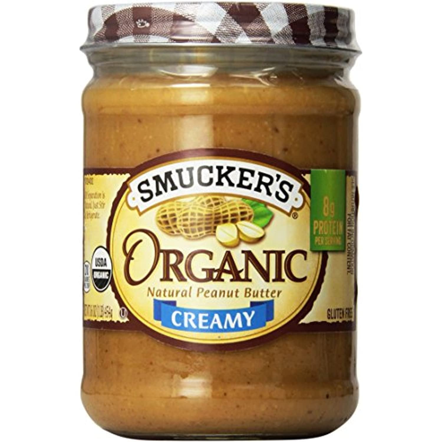 Smuckers Organic Creamy Peanut Butter, 16 Oz, 2 Pk