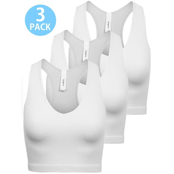 KOGMO Womens Ribbed Racerback Crop Tank Top
