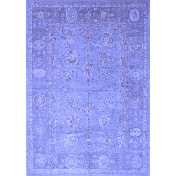 Ahgly Company Indoor Rectangle Oriental Blue Traditional Area Rugs, 8' x 12'