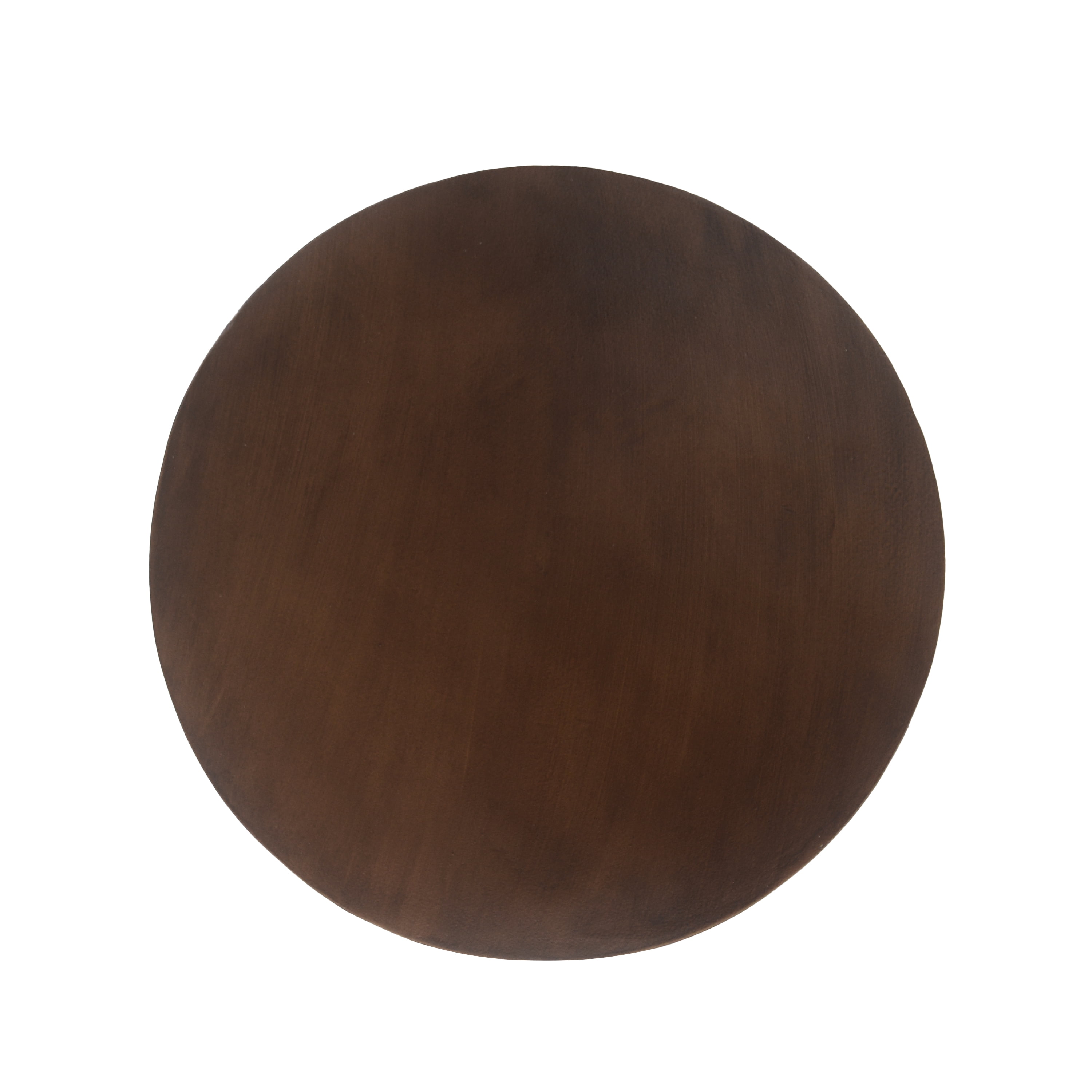 MAYEERTY 16" Ribbed Brown Concrete Side Table – Weather-Resistant Hourglass Accent for Indoor & Outdoor Use