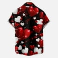 thumbnail image 5 of Honeeladyy Hawaiian Shirt for Men Loose Fit Short Sleeve Button Down Tops Valentines Day Heart Print Beach Shirts Valentines Day Gifts for Boyfriend Red L, 5 of 6