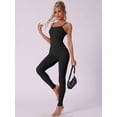 thumbnail image 5 of DARING DIVA Spaghetti Strap Leggings Rompers Workout Jumpsuit M Black, 5 of 6