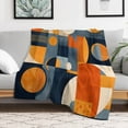 thumbnail image 5 of Blanket Navy Blue Burnt Orange Abstract Aesthetic Geometric Soft Throw Blanket Modern Geometric Abstract Blanket Super Soft Cozy for Couch Sofa Bed Office Birthday Gift 50"x60", 5 of 6