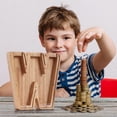 thumbnail image 3 of SDNall Personalized Wooden Name Money Box Wooden Deposit Box Twenty Six English Letters, 3 of 9