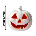 thumbnail image 2 of Halloween Pumpkin Decorations 10 Inch Light Up White Jack O Lantern Decor Spooky Light Up Pumpkin for Indoor Outdoor Halloween Home and Porch Decor Single Pack, 2 of 6