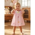 thumbnail image 4 of BemeyourBBs Toddler Baby Girl Birthday Dress 1 2 3 4 5 Years Birthday Summer Outfit Striped Cake Letter Embroidered Short Sleeve Crewneck A-line Princess Dresses, 4 of 9