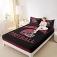 thumbnail image 4 of jejeloiu Football Game Gaming Bed Sheets,Red Rugby Helmet King Sheets For Ball Lover 4-Piece, 4 of 7