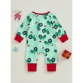 thumbnail image 4 of Suealasg Christmas Baby Girl Boy Pajamas Rompers Long Sleeve Truck Print One-Piece Pajamas Infant Footie Pjs Newborn Zip Up Full Length Jumpsuits Sleepwear, 4 of 8