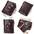 thumbnail image 3 of DEFNES Cartera Antirrobo con Cremallera Antirrobo RFID De Cuero Genuino para Hombres con Cadena - Café,Coffee, 3 of 6