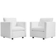 thumbnail image 2 of Modway Activate Upholstered Fabric Armchair Set of 2 in White, 2 of 4