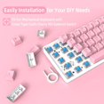 thumbnail image 5 of 117 Key  Custom PBT Keycap Set Double Shot OEM Profile for 61/68/87/98/100/104Key and Full Size Mechanical Keyboard DIY(Pink Square), 5 of 7