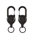 thumbnail image 5 of Llavero retráctil, soporte para insignia de mosquetón multiherramienta, retracción, carrete de insignia resistente, llavero retráctil con cable de acero y llavero, negro, 5 of 5