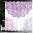 thumbnail image 4 of Ambesonne Flora Shower Curtain, South Mandala Design Print, 69"Wx84"L, Violet Lilac, 4 of 5
