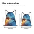 thumbnail image 2 of Disketp Red And Blue Fire Dragon A Drawstring Backpack Drawstring Gym Bags Draw String Bags for Sports, Gym, Travel, Swimming, Beach-Small, 2 of 6